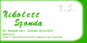 nikolett szonda business card